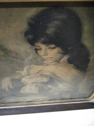Cuadro al oleo  muy antiguo mujer