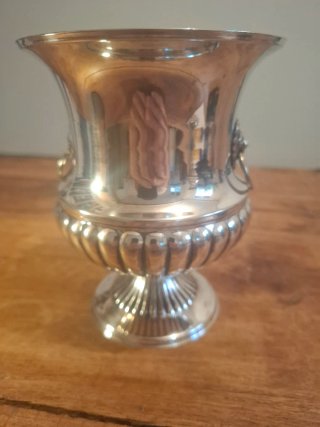 Cubitera hielera de alpaca y baño de plata años 40