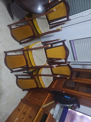 Mesa extensible y sillas comedor vintage madera