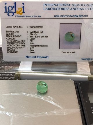 Esmeralda Natural Colombiana 2.84 Ct IGL