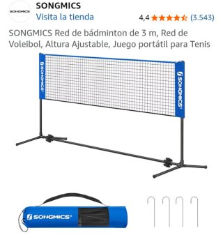 Red portátil de tenis con funda