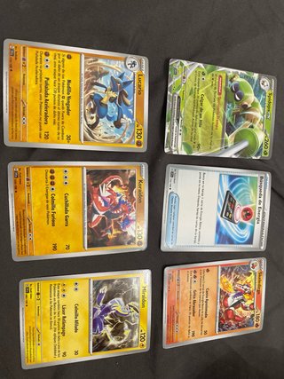 Lote 6 Cartas Pokémon Lucario, Miraidon, Koraidon