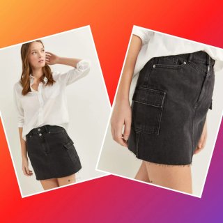 Falda Springfield Talla XL/42 Negra con etiqueta
