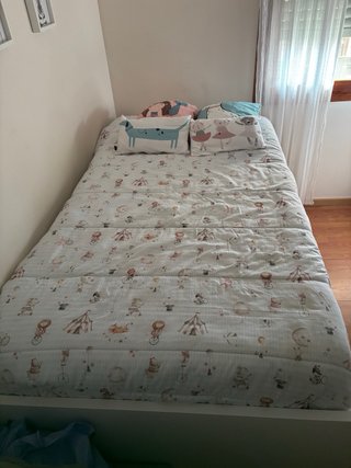 Cama nido con cajones blanca y beige