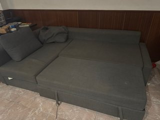 Sofá Cama Gris Tela Ikea FRIHETEN