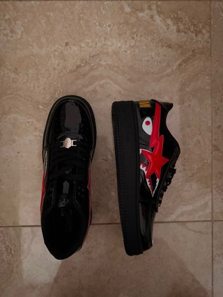 Zapatillas Bape Shark Negras Rojas