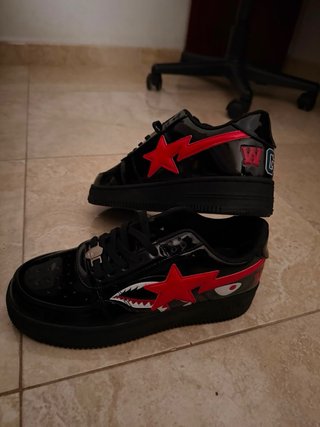 Zapatillas Bape Shark Negras Rojas