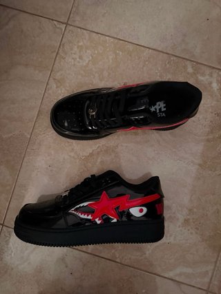 Zapatillas Bape Shark Negras Rojas