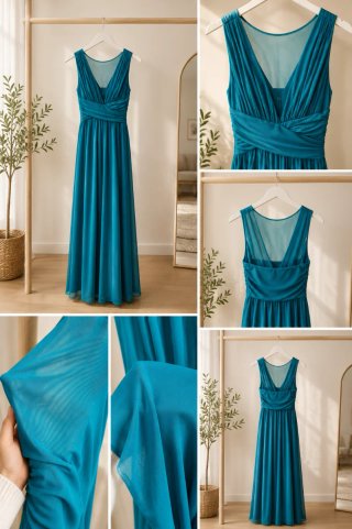 Vestido largo griego turquesa (Talla S-M)