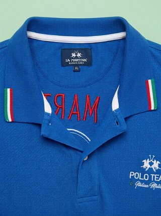 Polo La Martina Azul Estilo Italiano