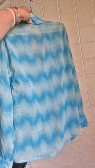 Camicia fantasia blu e bianca