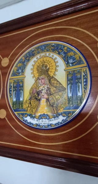 Cuadro Madera y Cerámica Religioso