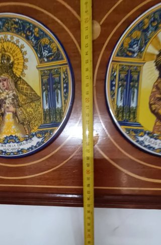 Cuadro Madera y Cerámica Religioso