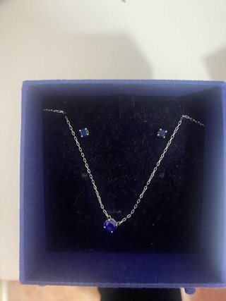 Conjunto Swarovski Collar y Pendientes Azul