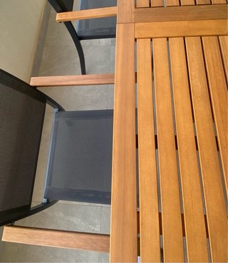 Mesa de exterior moderna con 6 sillas