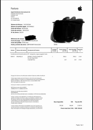 iPhone 17 256GB colore nero SIGILLATO con fattura