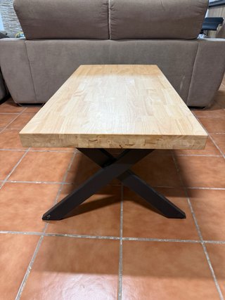 Mesa centro elevable madera roble y metal