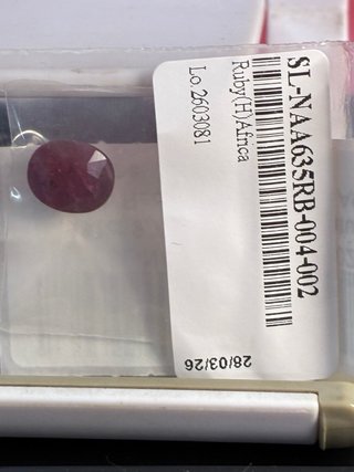 Rubí Africano Natural 3.82 Ct Oval