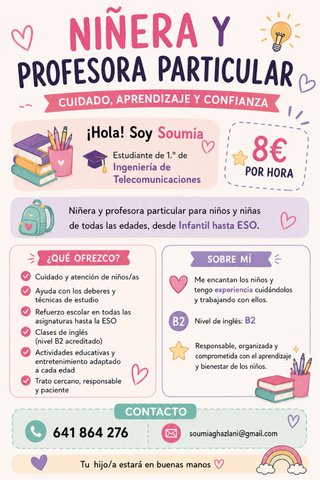 Niñera y clases particulares