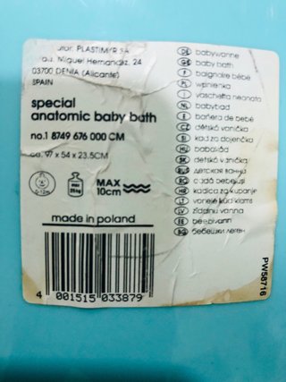 Bañera bebé azul