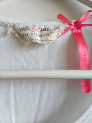 Vestido tirantes blanco con tul gris