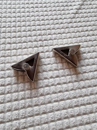 Coppia Puntali Colletto di colore Argento.