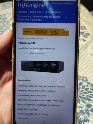 Amplificador Pioneer A-339  hifi
