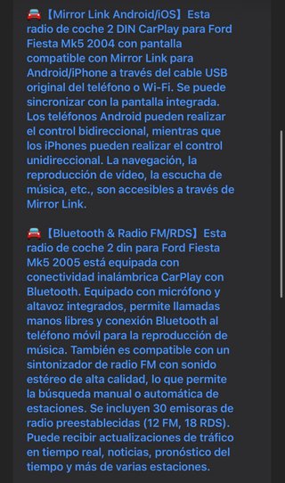 NUEVO! (110€) Radio Coche Ford Fiesta Mk5 02-08