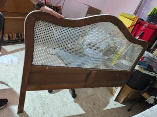 Cabecero madera y mimbre 1,50