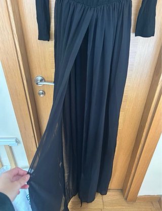 Vestido premamá negro para sesión de fotos