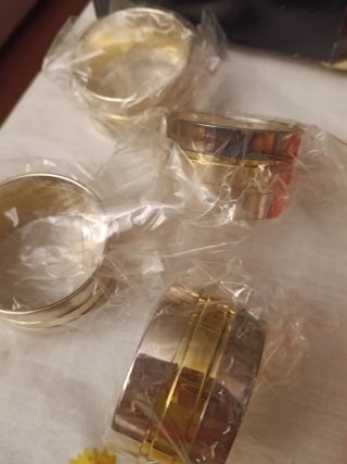 Servilleteros Plateados Set de 4