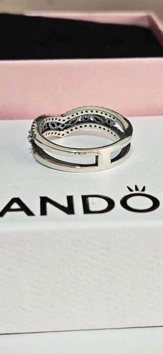 Anillo Pandora Plata Cristal Tiara Talla 54