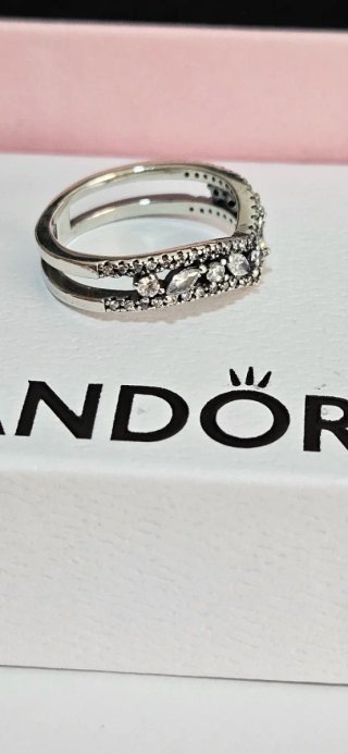 Anillo Pandora Plata Cristal Tiara Talla 54