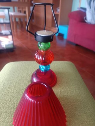 Lámpara decorativa con vela