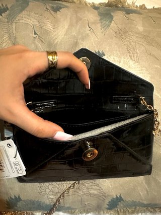 Bolso fiesta negro efecto piel