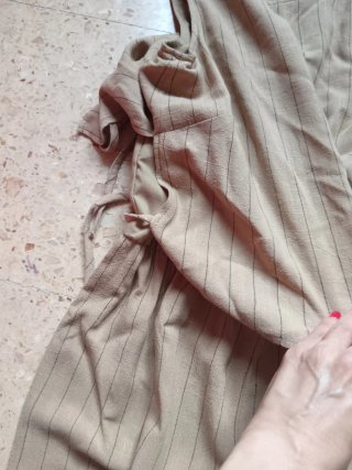 Mono pichi rayas mujer beige