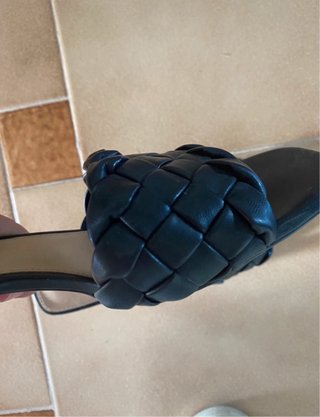 Sandalias H&M negras tacón trenzado talla 39