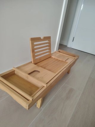 Mesa auxiliar de bambú (bañera o desayuno en cama)