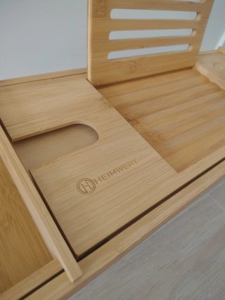 Mesa auxiliar de bambú (bañera o desayuno en cama)