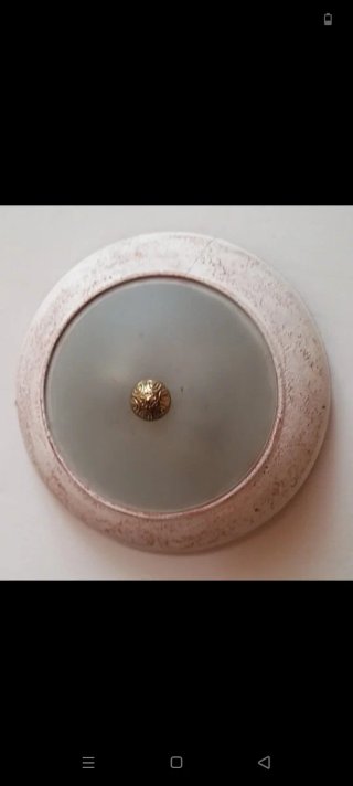 Lámpara circular de cristal y metal