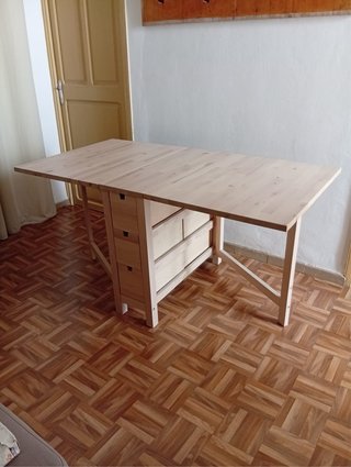 NORDEN Mesa alas abatibles, abedul