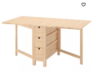NORDEN Mesa alas abatibles, abedul