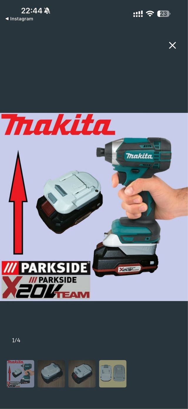 2 adaptadores bateria parkside a taladro makita