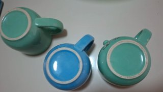 Set 3 Tazze Ceramica Viso Divertente