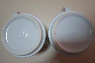 Tazze in porcellana con uccellini