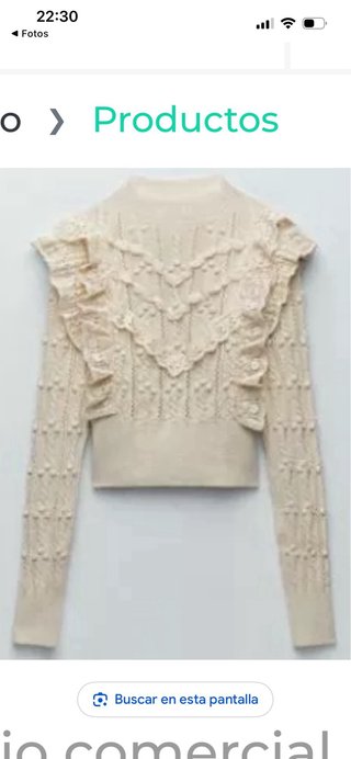 Jersey de hilo Pointelle Ruffled Kni beige