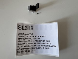 Conector Jack Audio MacBook Pro 15 A1398