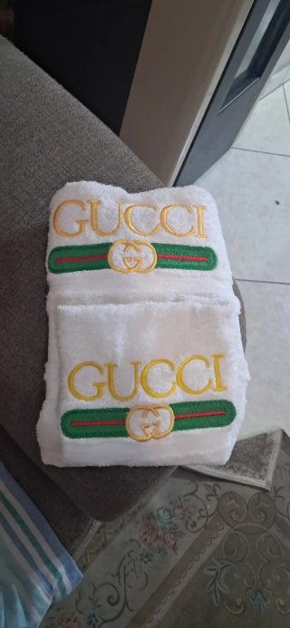 Coppia Asciugamani Gucci Bianco Oro