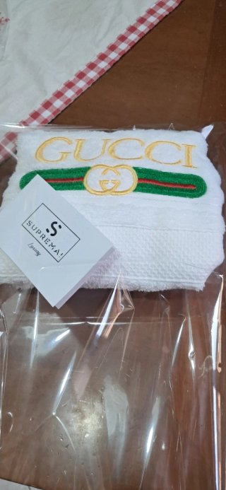Coppia Asciugamani Gucci Bianco Oro