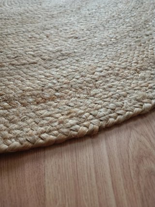 Alfombra redonda de yute natural
